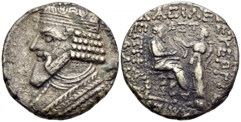 KINGS OF PARTHIA. Gotarzes II, 40-51. Tetradrachm (Silver, 27 mm, 13.11 g, 11 h)...