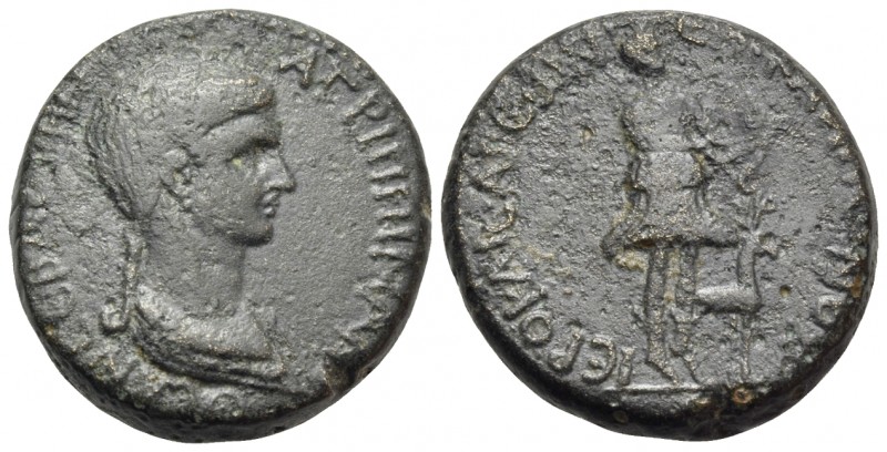 LYDIA. Hierocaesaraea. Agrippina Junior, Augusta, 50-59. Assarion (Bronze, 18 mm...