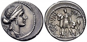 P. Licinius Crassus M.f, 55 BC. Denarius (Silver, 18 mm, 3.75 g, 9 h), Rome. S · C Laureate and diademed head of Venus to right, wearing pendant earri...