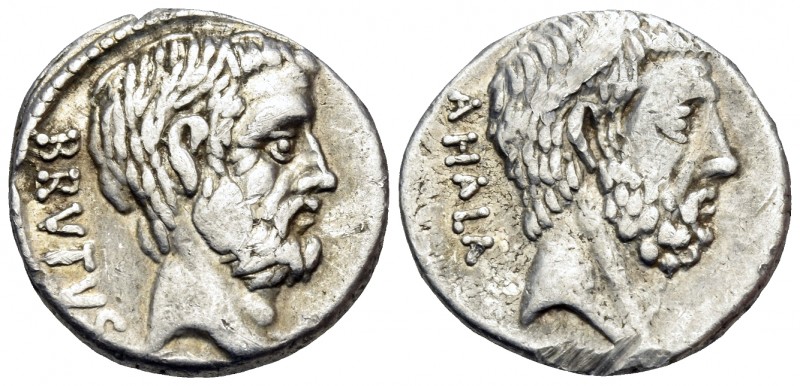M. Junius Brutus, 54 BC. Denarius (Silver, 16.5 mm, 4.02 g, 4 h), Rome. BRVTVS B...