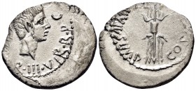 Octavian. Denarius (Silver, 20 mm, 3.35 g, 2 h), military mint traveling with Octavian in Italy, struck under the magistrate Q. Salvius, early 40 BC. ...