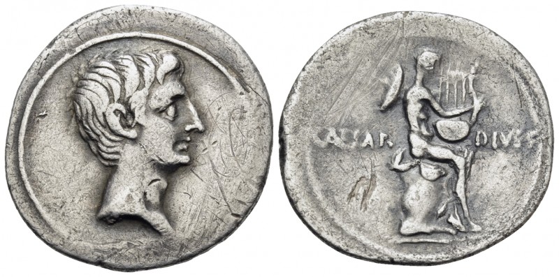 Augustus, 27 BC-AD 14. Denarius (Silver, 21 mm, 3.52 g, 9 h), Rome, 29 BC. Bare ...