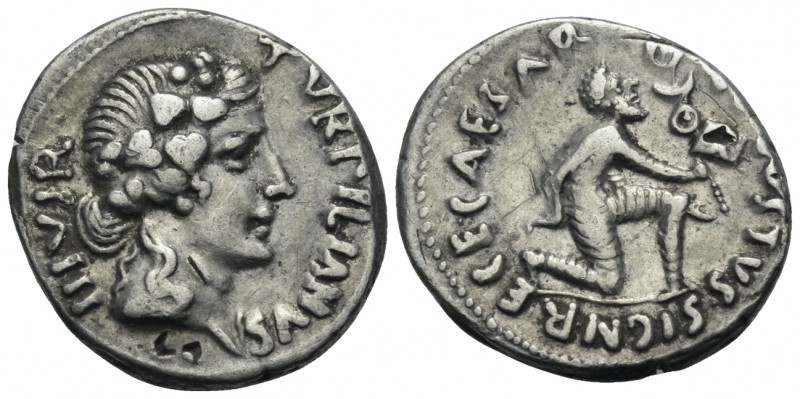 Augustus, 27 BC-AD 14. Denarius (Silver, 20 mm, 4.09 g, 9 h), under the moneyer ...