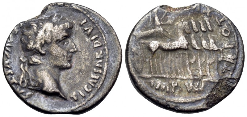 Rome. Tiberius, 14-37 AD. Denarius (Silver, 19 mm, 3.51 g, 1 h), 15-16. TI CAESA...