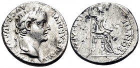 Tiberius, 14-37. Denarius (Silver, 18 mm, 3.71 g, 11 h), "Tribute Penny" type, Lugdunum, 36-37. TI CAESAR DIVI AVG F AVGVSTVS Laureate head of Tiberiu...
