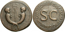 Tiberius & Germanicus Gemellus, 19-37/8 and 19-23/4, respectively. Sestertius (Orichalcum, 35 mm, 26.38 g, 6 h), struck under Tiberius in the name of ...