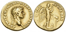 Claudius, 41-54. Aureus (Gold, 20 mm, 7.78 g, 3 h), Rome, 50-51. TI CLAVD CAESAR AVG P M TR P X IMP P P Laureate head of Claudius to right. Rev. PACI ...
