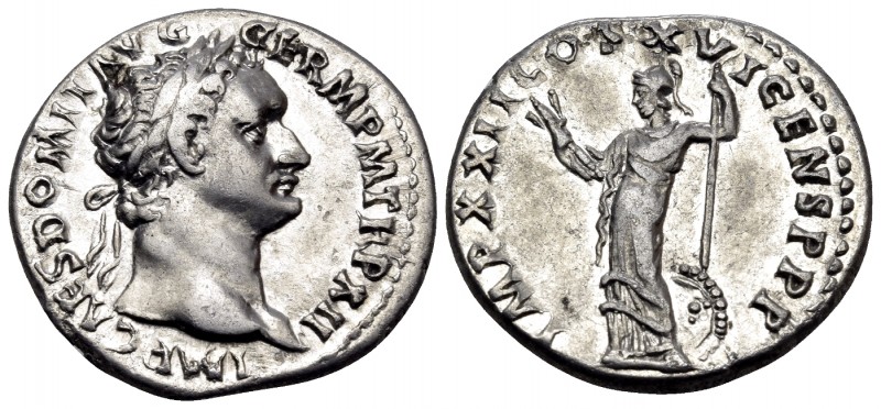 Domitian, 81-96. Denarius (Silver, 19 mm, 3.43 g, 6 h), Rome, 92-93. IMP CAES DO...