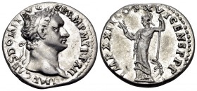 Domitian, 81-96. Denarius (Silver, 19 mm, 3.43 g, 6 h), Rome, 92-93. IMP CAES DOMIT AVG GERM P M TR P XII Laureate head of Domitian to right. Rev. IMP...