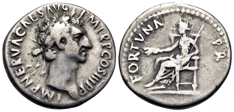 Nerva, 96-98. Denarius (Silver, 18 mm, 3.32 g, 7 h), Rome, 97. IMP NERVA CAES AV...