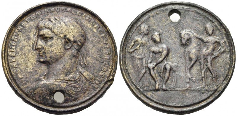 Trajan, 98-117. Contorniate medallion (Orichalcum, 37.5 mm, 28.36 g, 6 h). IMP C...