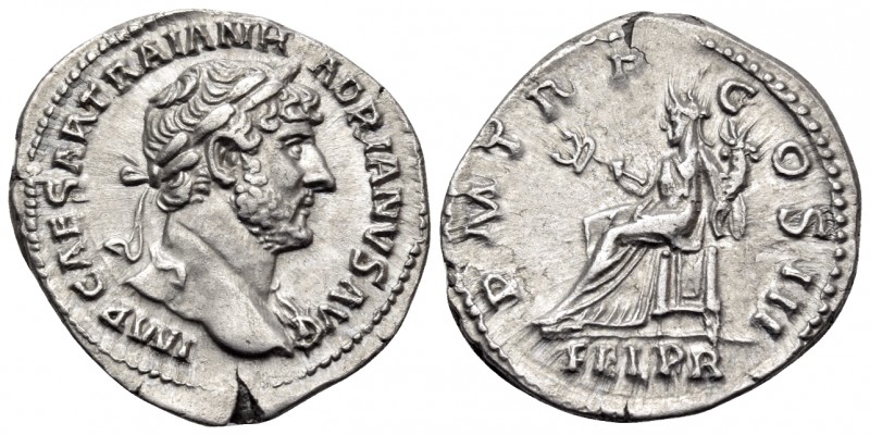 Hadrian, 117-138. Denarius (Silver, 19 mm, 3.31 g, 6 h), Rome, c. late 120-121. ...