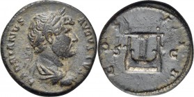 Hadrian, 117-138. Semis (Orichalcum, 19.5 mm, 3.80 g, 6 h), Rome mint, for circulation in Syria, 125-128. HADRIANVS AVGVSTVS Laureate, draped and cuir...