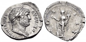 Hadrian, 117-138. Denarius (Silver, 19.6 mm, 3.37 g, 6 h), Rome, c. 126-127. HADRIANVS AVGVSTVS Laureate bust of Hadrian to right with slight drapery ...