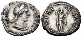Sabina, Augusta, 128-136/7. Denarius (Silver, 18.5 mm, 2.57 g, 6 h), Rome, c. 137-138. SABINA AVGVSTA Diademed and draped bust of Sabina to right, her...