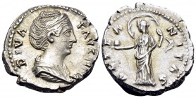 Diva Faustina Senior, died 140/1. Denarius (Silver, 19 mm, 3.39 g, 5 h), struck under her husband, Antoninus Pius, Rome, c. 146-161. DIVA FAVSTINA Dia...
