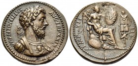 ITALY. Padova. 16th century. Medal (Bronze, 31 mm, 33.79 g, 7 h), a cast medal of Marcus Aurelius by Cavino. IMP ANTONINVS AVG TR P XXIX Laureate and ...