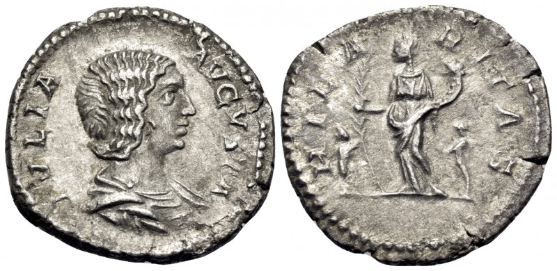 Julia Domna, Augusta, 193-217. Denarius (Silver, 19.5 mm, 2.91 g, 6 h), struck u...