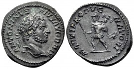 Caracalla, 198-217. Denarius (Silver, 19.5 mm, 3.25 g, 1 h), Rome, 213. ANTONINVS PIVS AVG GERM Laureate head of Caracalla to right. Rev. MARTI PROPVG...