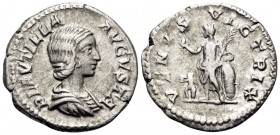 Plautilla, Augusta, 202-205. Denarius (Silver, 18.5 mm, 2.84 g, 6 h), Rome, 202-203. PLAVTILLA AVGVSTA Draped bust of Plautilla to right, her hair in ...