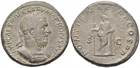 Macrinus, 217-218. Sestertius (Orichalcum, 30 mm, 19.98 g, 12 h), Rome, 217. IMP CAES M OPEL SEV MACRINVS AVG Laureate and cuirassed bust of Macrinus ...
