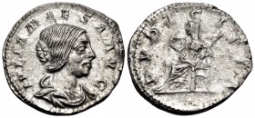 Julia Maesa, Augusta, 218-224/5. Denarius (Silver, 20 mm, 3.15 g, 7 h), struck under Elagabalus, Rome, 218-220. IVLIA MAESA AVG Draped bust of Julia M...