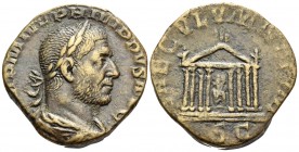 Philip I, 244-249. Sestertius (Bronze, 26 mm, 16.08 g, 12 h), Secular Games issue, commemorating the 1000th anniversary of Rome, Rome, 249. IMP M IVL ...