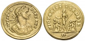 Probus, 276-282. Aureus (Gold, 21.5 mm, 6.25 g, 6 h), Rome, 281-282. IMP PROB-VS P F AVG Laureate, draped and cuirassed bust of Probus to left. Rev. V...