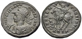 Probus, 276-282. Antoninianus (Billon, 23 mm, 4.74 g, 6 h), Siscia, 1st officina. IMP C M AVR PR-OBVS P F AVG Radiate, helmeted and cuirassed bust of ...