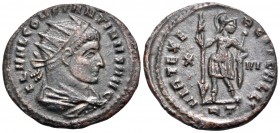 Constantine I, 307/310-337. Half Follis (Bronze, 21 mm, 3.34 g, 10 h), Rome, 3rd officina (T), 312-313. FL VAL CONSTANTINVS AVG Radiate, draped and cu...