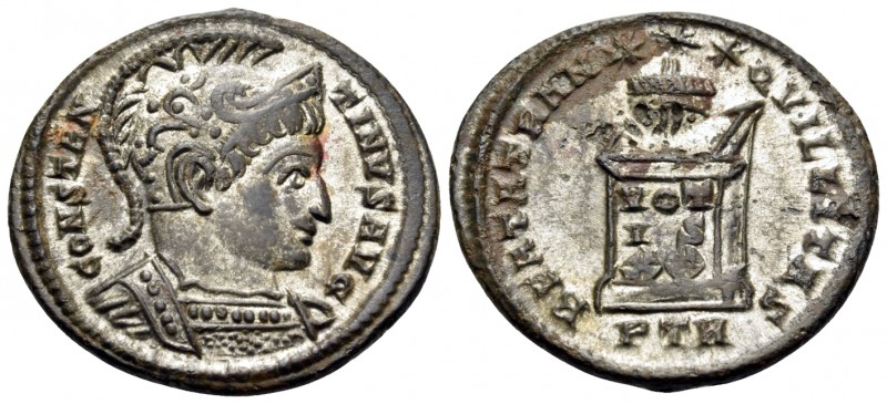 Constantine I, 307/310-337. Follis (Bronze, 20 mm, 3.05 g, 6 h), Treveri, 1st of...