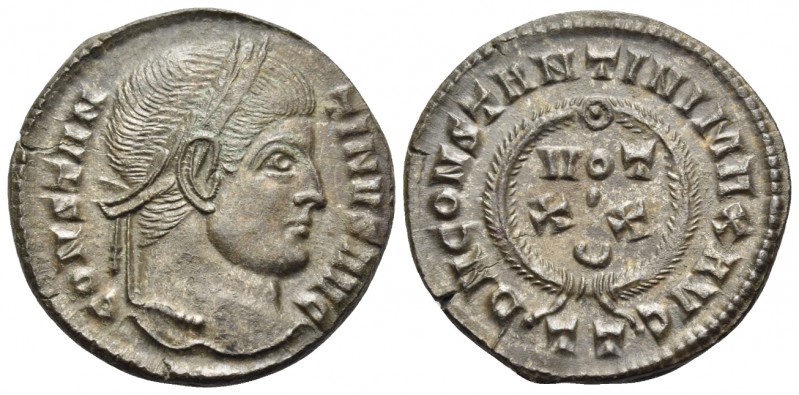 Constantine I, 307/310-337. Follis (Bronze, 18.5 mm, 3.05 g, 7 h), Ticinum, 3rd ...