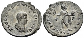 Constantine II, as Caesar, 316-337. Follis (Bronze, 21 mm, 2.62 g, 12 h), Treveri, 1st officina, 317. FL CONSTANTINVS IVN N C Bare-headed, draped and ...