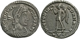 Constantius II, 337-361. Siliqua (Silver, 17 mm, 2.23 g, 12 h), Lugdunum, 360-361. D N CONSTAN-TIVS P F AVG Pearl-diademed, draped and cuirassed bust ...
