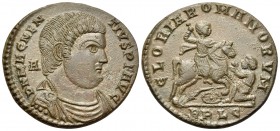 Magnentius, 350-353. Centenionalis (Bronze, 23 mm, 5.15 g, 12 h), Lugdunum, 1st officina, 350. D N MAGNEN-TIVS P F AVG Bare-headed, raped and cuirasse...