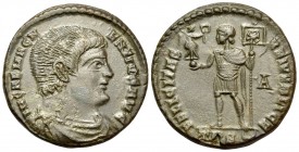 Magnentius, 350-353. Centenionalis (Bronze, 22 mm, 5.61 g, 12 h), Treveri, 2nd officina, 351. IM CAE MAGN-ENTIVS AVG Bare-headed, draped and cuirassed...