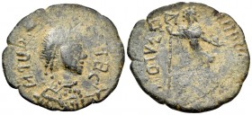 Theodosian Period, late 4th-early 5th centuries. (Bronze, 24 mm, 3.43 g, 6 h), a barbarous imitation, possibly from eastern Anatolia. Garbled legend D...