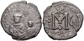Heraclius, with Heraclius Constantine, 610-641. Follis (Bronze, 28 mm, 9.64 g, 1 h), Seleucia Isauriae, 1st officina (A), regnal year 7 = 616-617. [dd...