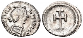 Heraclius, 610-641. Quarter Siliqua (Silver, 11 mm, 0.42 g, 5 h), Ravenna. D N ERAC-LIVS P P AV Diademed and draped bust of Heraclius to right. Rev. C...