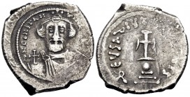 Constans II, 641-668. Hexagram (Silver, 27 mm, 6.73 g, 7 h), Constantinople, 648-651/2. d N CONSTAN-TINYS P P AV Crowned facing bust of Constans II, w...