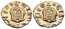 Theophilus, 829-842. Semissis (Gold, 12 mm, 1.12 g, 5 h), 250, Syracuse, 831-842. ΘEΟ-CΙΛΟS Crowned bust of Theophilus facing, wearing chlamys, holdin...