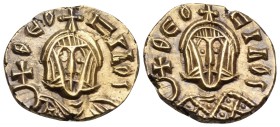Theophilus, 829-842. Semissis (Gold, 13 mm, 1.73 g, 5 h), 250, Syracuse, 831-842. ΘϵΟ-CΙΛΟS Crowned bust of Theophilus facing, wearing chlamys, holdin...