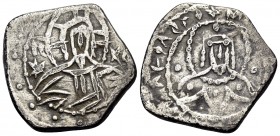 Manuel II Palaeologus, 1391-1425. Half Stavraton (Silver, 12.5 mm, 2.98 g, 6 h), Light (Class II) coinage, Constantinople, 1403-1425. Barred IC XC Bus...
