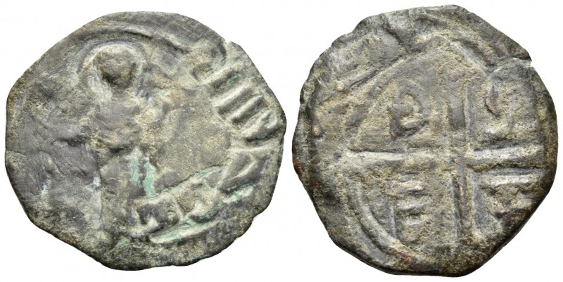 CRUSADERS. Antioch. Tancred, regent, 1101-1112. Follis (Bronze, 21 mm, 3.36 g, 9...