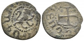 ARMENIA, Cilician Armenia. Royal. Levon V, 1374-1393. Pogh (Bronze, 15 mm, 0.70 g). Lion of Cyprus walking to right. Rev. Cross pattée, with star in e...