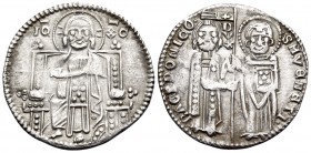 ITALY. Venice. Bartolomeo Gradenigo, 1339-1342. Grosso (Silver, 20 mm, 2.15 g, 6 h), 53rd Doge. IC - XC Christ Pantokrator seated facing on throne; an...