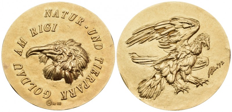 SWITZERLAND. Natur- und Tierpark Goldau am Rigi. Medal (Gold, 29.94 g), engraved...