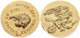 SWITZERLAND. Natur- und Tierpark Goldau am Rigi. Medal (Gold, 29.94 g), engraved by Hans Erni, dated 1997. NATUR- UND TIERPARK GOLDAU AM RIGI Eagle's ...