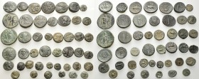 GREEK. Circa 4th -1st Century BC. (Bronze, 123.00 g). A fine lot of Fourtyfive (45) Bronze, mainly civic, fractions, from Asia Minor. All with fine pa...