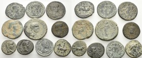 GREEK & ROMAN PROVINCIAL. Asia Minor. Circa 1st - 3rd century AD. (Bronze, 68 g). Lot of Ten (10) Roman Provincial Bronze Coins. All patinated, some o...